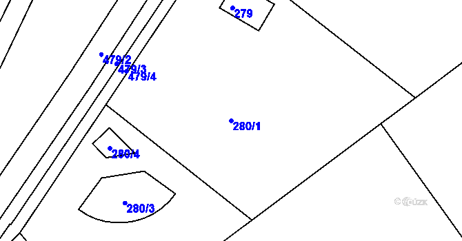 Parcela st. 280/1 v KÚ Vítová, Katastrální mapa