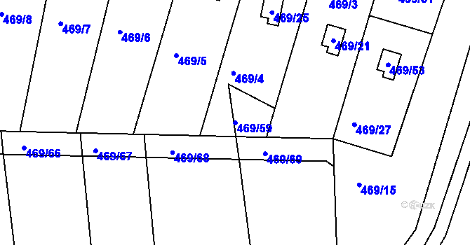 Parcela st. 469/59 v KÚ Vítová, Katastrální mapa