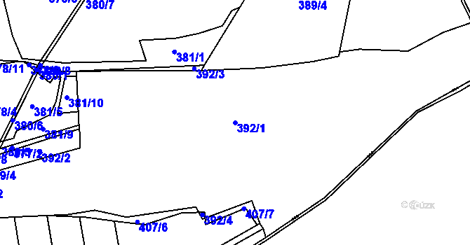 Parcela st. 392/1 v KÚ Vítová, Katastrální mapa