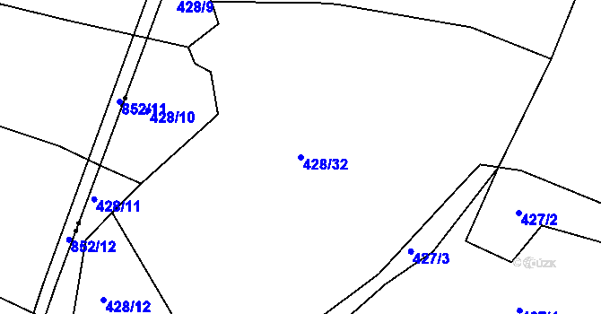 Parcela st. 428/32 v KÚ Vítová, Katastrální mapa