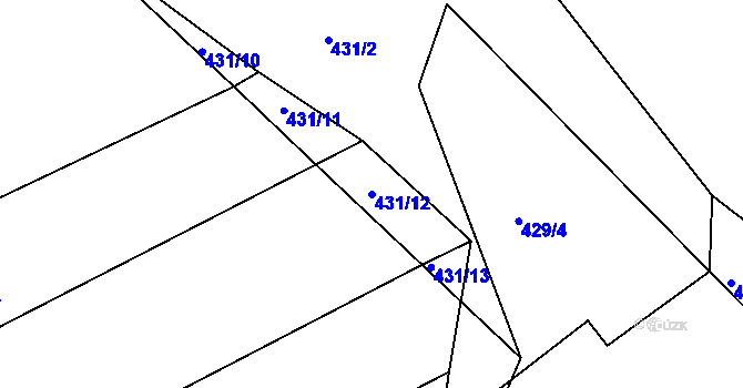 Parcela st. 431/12 v KÚ Vítová, Katastrální mapa