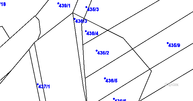 Parcela st. 436/2 v KÚ Vítová, Katastrální mapa