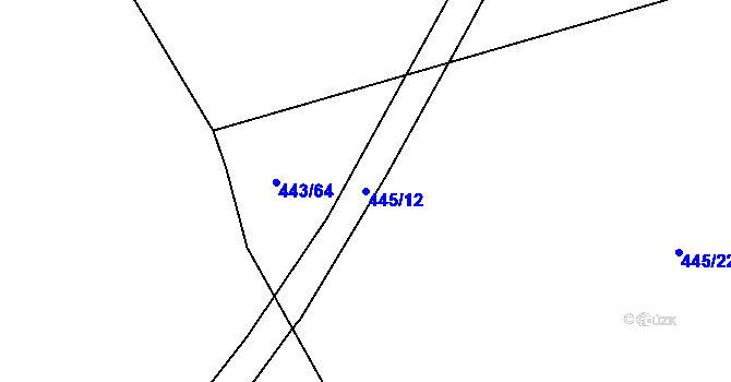 Parcela st. 445/12 v KÚ Vítová, Katastrální mapa