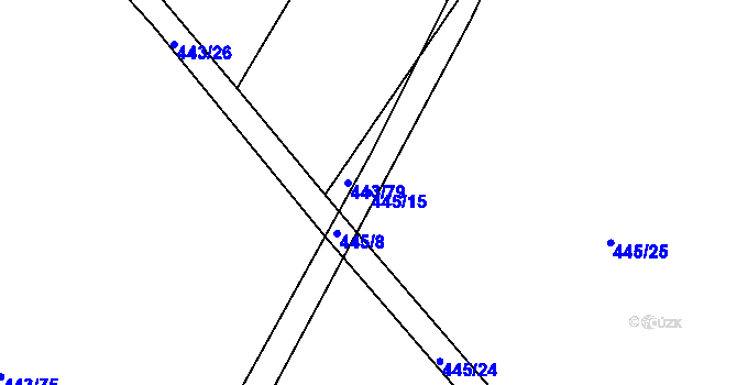 Parcela st. 445/15 v KÚ Vítová, Katastrální mapa