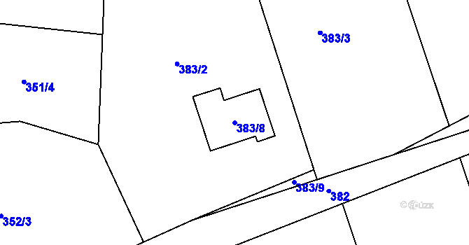 Parcela st. 383/8 v KÚ Vítová, Katastrální mapa