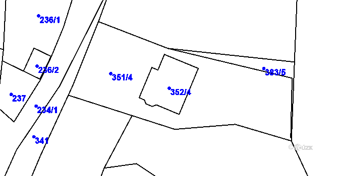 Parcela st. 352/4 v KÚ Vítová, Katastrální mapa