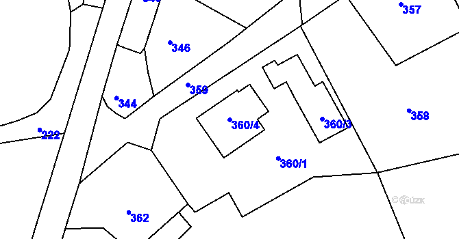Parcela st. 360/4 v KÚ Vítová, Katastrální mapa