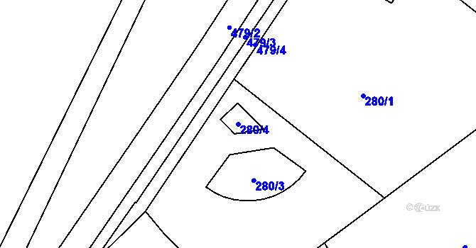Parcela st. 280/4 v KÚ Vítová, Katastrální mapa