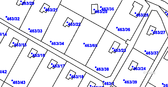 Parcela st. 463/65 v KÚ Vítová, Katastrální mapa