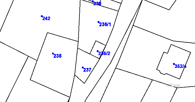 Parcela st. 236/2 v KÚ Vítová, Katastrální mapa