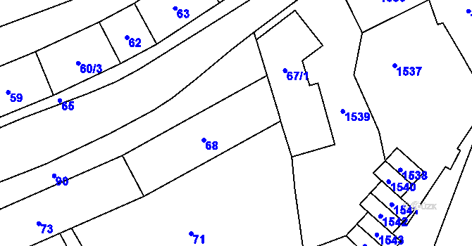 Parcela st. 68 v KÚ Fulnek, Katastrální mapa