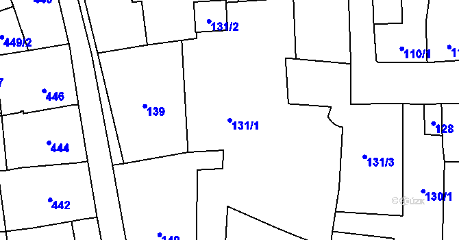 Parcela st. 131/1 v KÚ Fulnek, Katastrální mapa