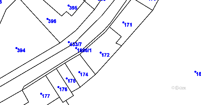 Parcela st. 172 v KÚ Fulnek, Katastrální mapa