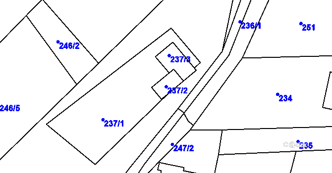 Parcela st. 237/2 v KÚ Fulnek, Katastrální mapa