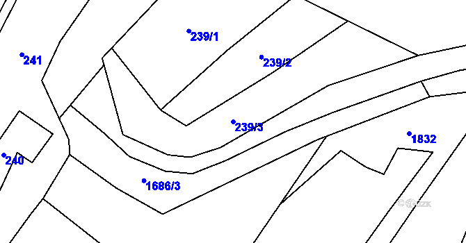 Parcela st. 239/3 v KÚ Fulnek, Katastrální mapa