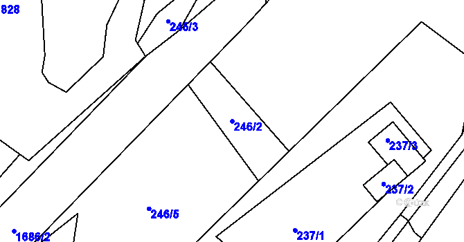 Parcela st. 246/2 v KÚ Fulnek, Katastrální mapa