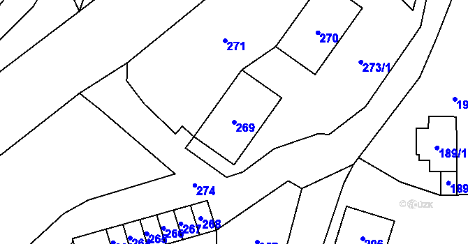 Parcela st. 269 v KÚ Fulnek, Katastrální mapa