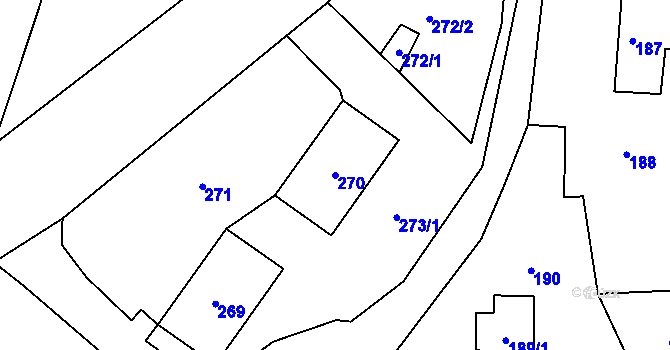 Parcela st. 270 v KÚ Fulnek, Katastrální mapa