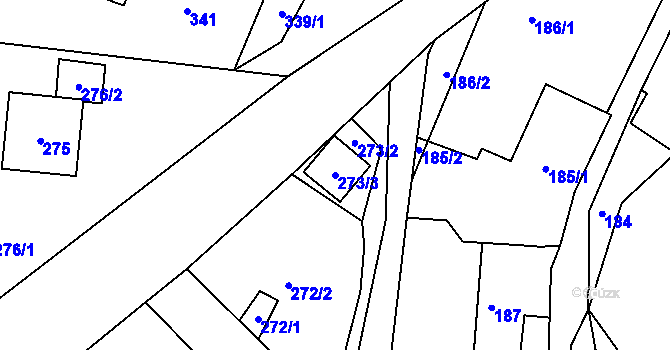 Parcela st. 273/3 v KÚ Fulnek, Katastrální mapa