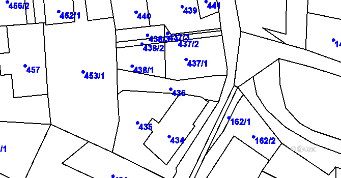 Parcela st. 436 v KÚ Fulnek, Katastrální mapa
