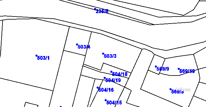 Parcela st. 503/3 v KÚ Fulnek, Katastrální mapa