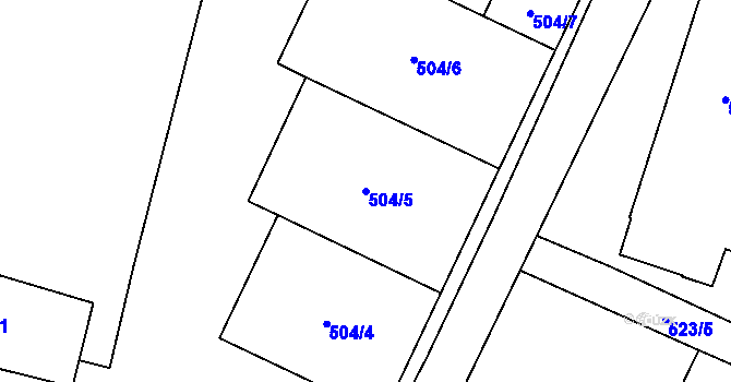 Parcela st. 504/5 v KÚ Fulnek, Katastrální mapa