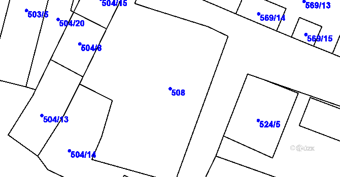 Parcela st. 508 v KÚ Fulnek, Katastrální mapa