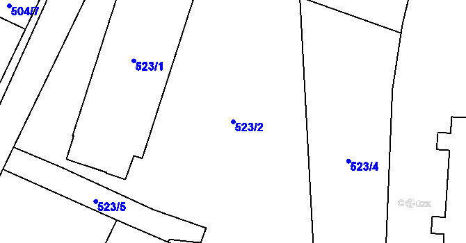 Parcela st. 523/2 v KÚ Fulnek, Katastrální mapa