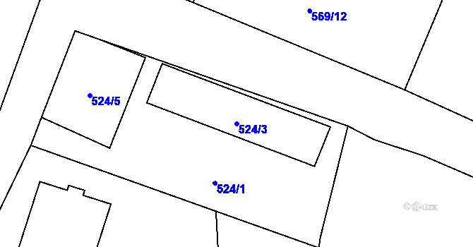 Parcela st. 524/3 v KÚ Fulnek, Katastrální mapa