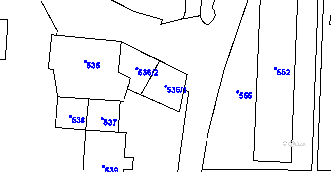 Parcela st. 536/1 v KÚ Fulnek, Katastrální mapa