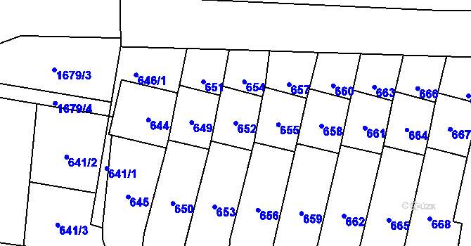 Parcela st. 652 v KÚ Fulnek, Katastrální mapa