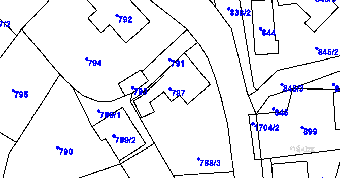 Parcela st. 787 v KÚ Fulnek, Katastrální mapa