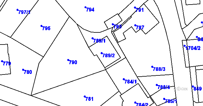 Parcela st. 789/2 v KÚ Fulnek, Katastrální mapa