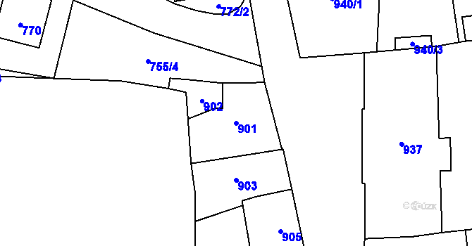 Parcela st. 901 v KÚ Fulnek, Katastrální mapa
