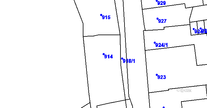 Parcela st. 914 v KÚ Fulnek, Katastrální mapa