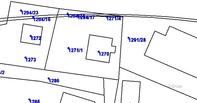 Parcela st. 1270 v KÚ Fulnek, Katastrální mapa
