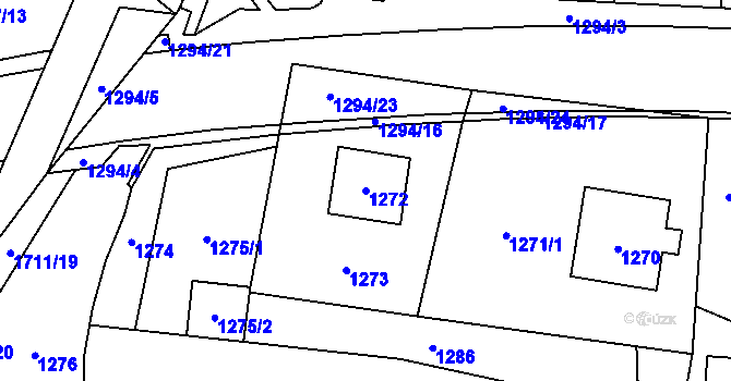 Parcela st. 1272 v KÚ Fulnek, Katastrální mapa