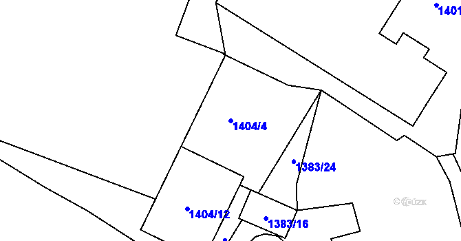 Parcela st. 1404/4 v KÚ Fulnek, Katastrální mapa
