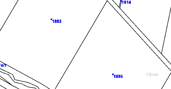 Parcela st. 1664/23 v KÚ Fulnek, Katastrální mapa