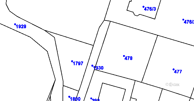 Parcela st. 476/4 v KÚ Fulnek, Katastrální mapa