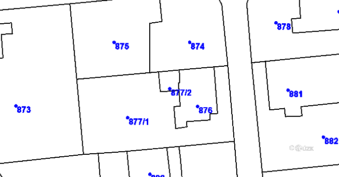 Parcela st. 877/2 v KÚ Fulnek, Katastrální mapa