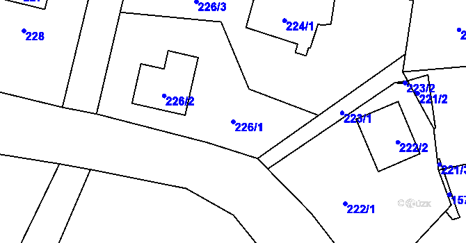 Parcela st. 226/1 v KÚ Fulnek, Katastrální mapa