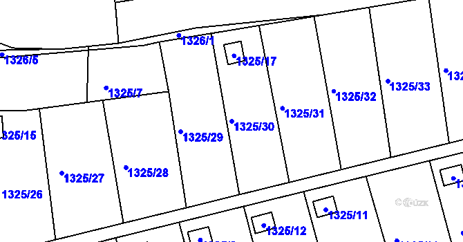 Parcela st. 1325/30 v KÚ Fulnek, Katastrální mapa