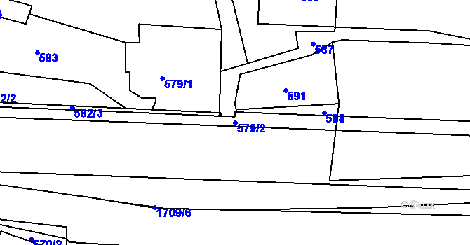 Parcela st. 579/2 v KÚ Fulnek, Katastrální mapa