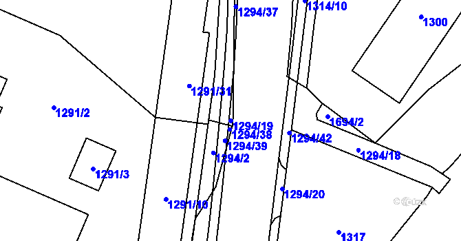 Parcela st. 1294/19 v KÚ Fulnek, Katastrální mapa