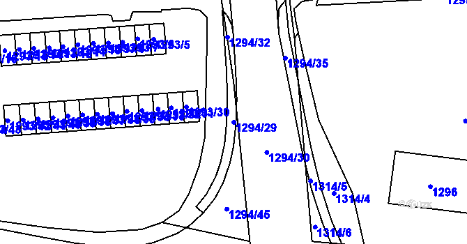 Parcela st. 1294/29 v KÚ Fulnek, Katastrální mapa