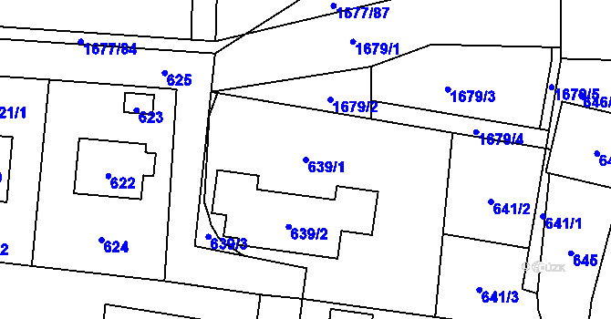 Parcela st. 639/1 v KÚ Fulnek, Katastrální mapa