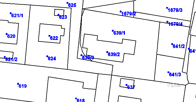 Parcela st. 639/2 v KÚ Fulnek, Katastrální mapa