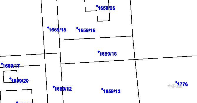 Parcela st. 1659/18 v KÚ Fulnek, Katastrální mapa