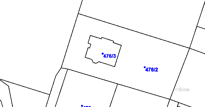 Parcela st. 476/3 v KÚ Fulnek, Katastrální mapa